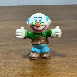 Vintage Clown Figurine Girl Grandpa Miniature 2.25" PVC Hong Kong 1981